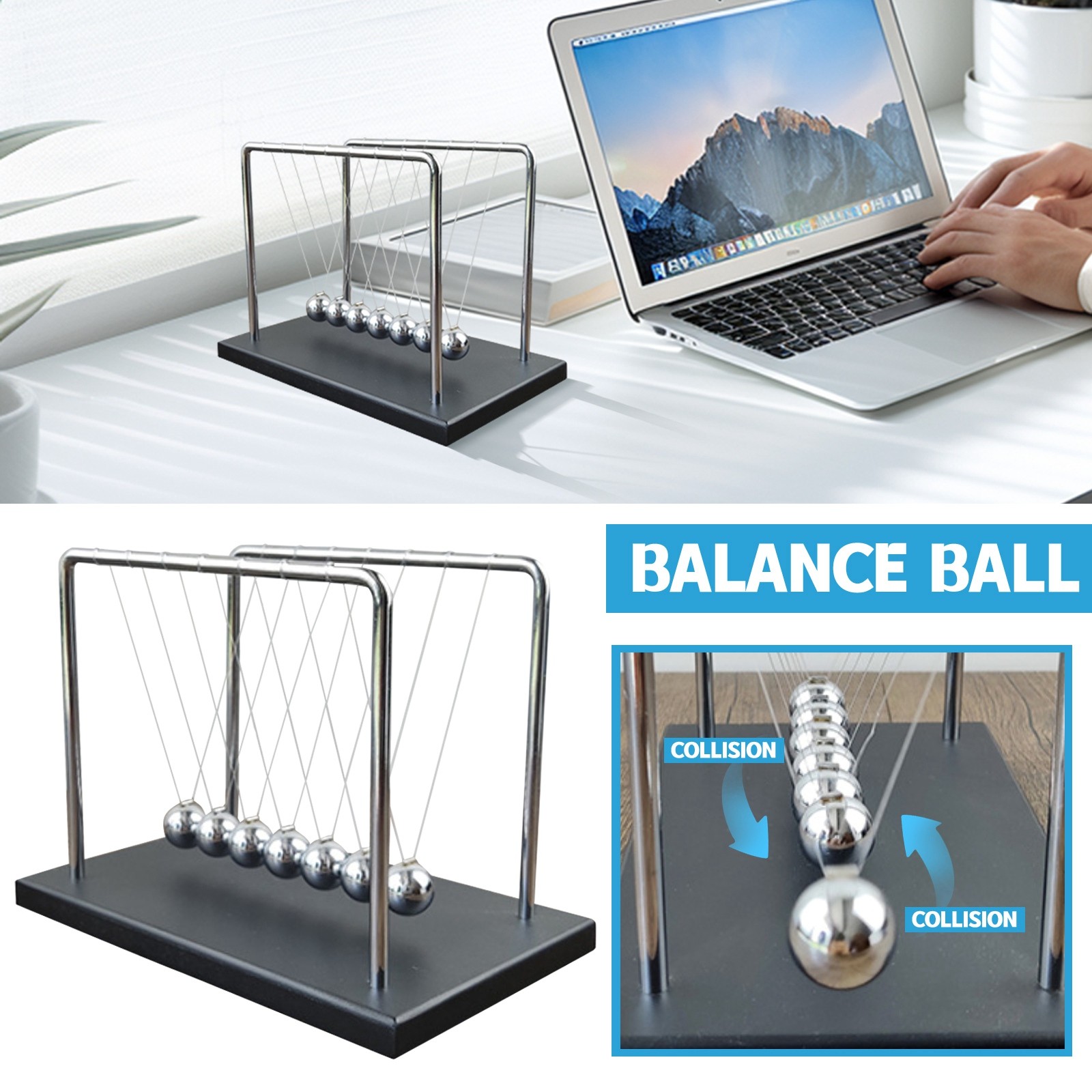 7 Balls Mechanic Curve Newton  - đánh giá và giá Newton Cradle Large