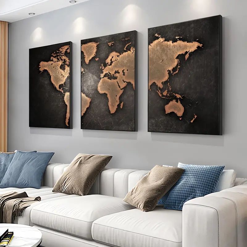 Retro World Map 3pcs/set Canva - đánh giá và giá Star Map Poster