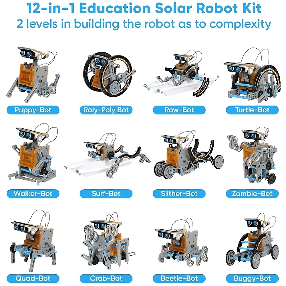 Solar Robot Building Blocks 12 - đánh giá và giá Science Toys Diy