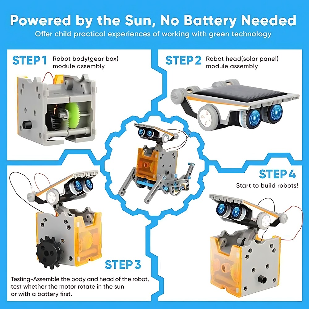 Solar Robot Building Blocks 12 - đánh giá và giá Science Toys Diy